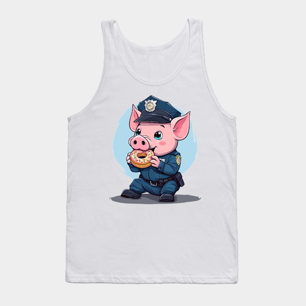 pig eating donut Tank Top by Ninja banana